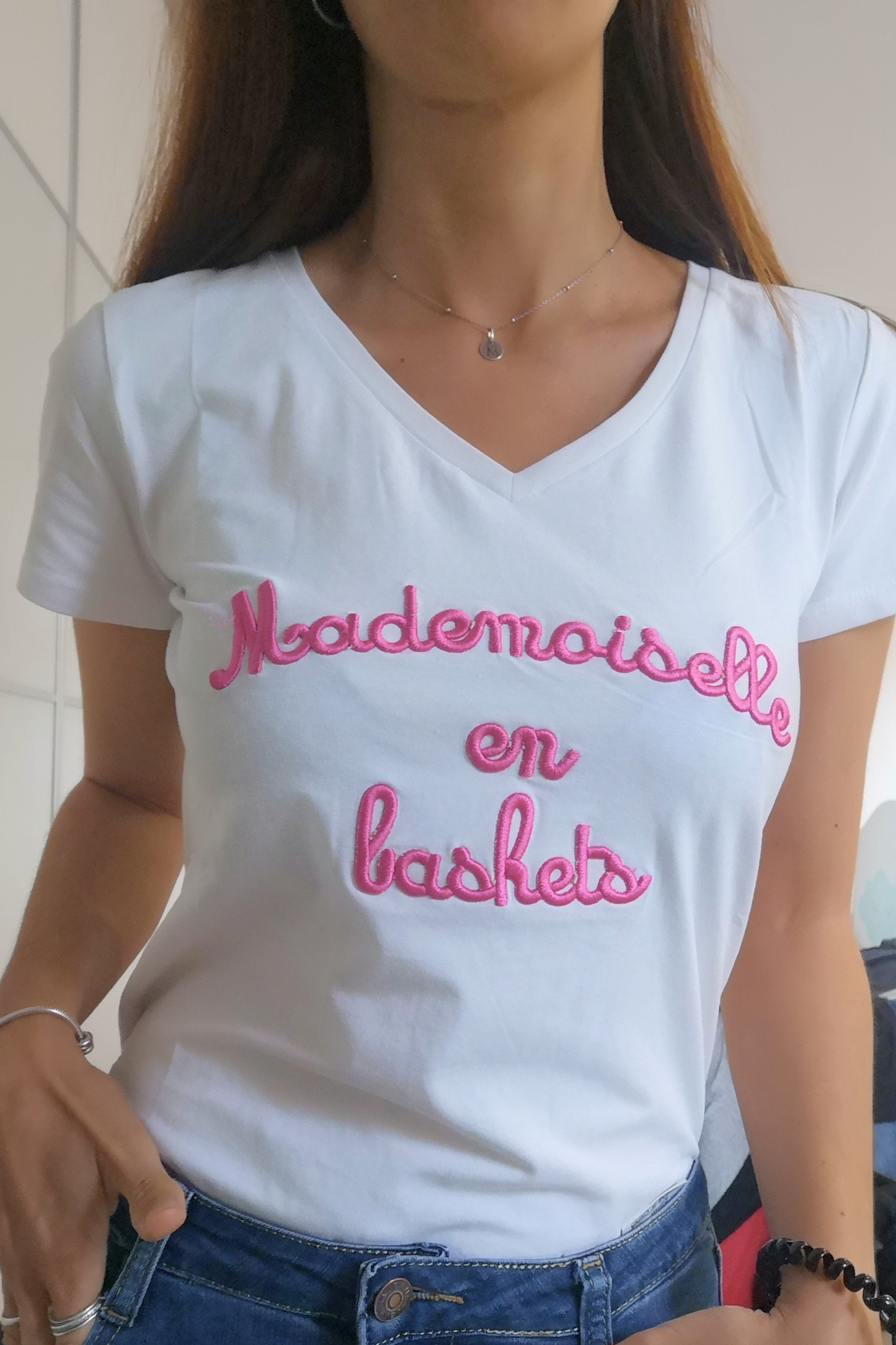 Camiseta Mademoiselle letras rosas