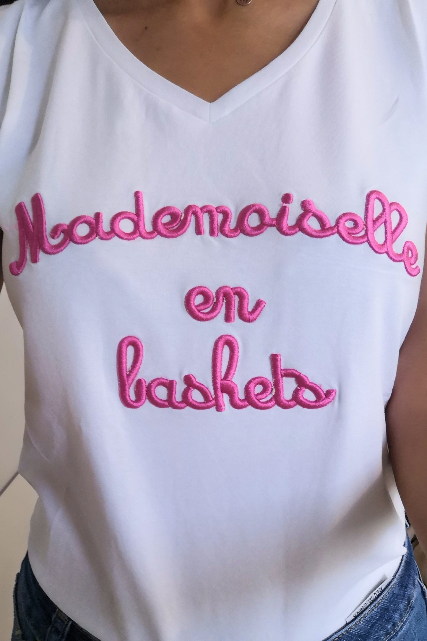 Camiseta Mademoiselle letras rosas