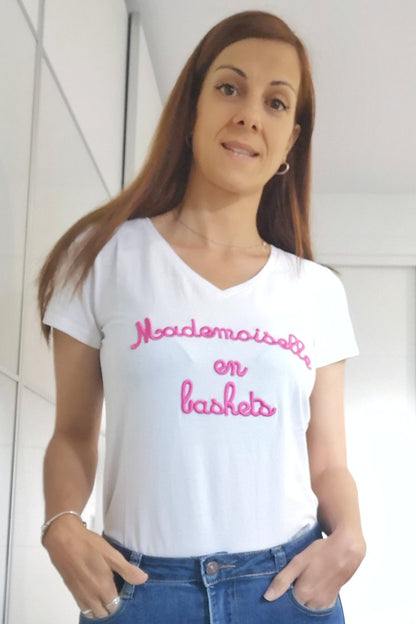 Camiseta Mademoiselle letras verdes