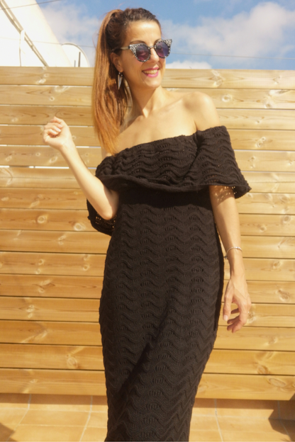 Vestido Crochet negro